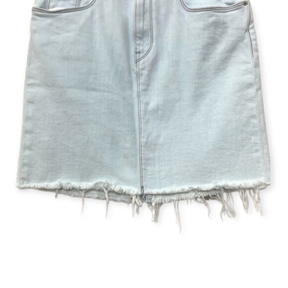 Hudson Jeans Skirt Lulu Pencil Light Blue Wash Frayed Denim Skirt Sz 26 - Picture 3 of 11